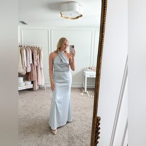 Petal & Pup MILA HALTERNECK MAXI DRESS - STEEL